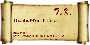 Thanhoffer Klára névjegykártya