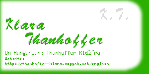 klara thanhoffer business card